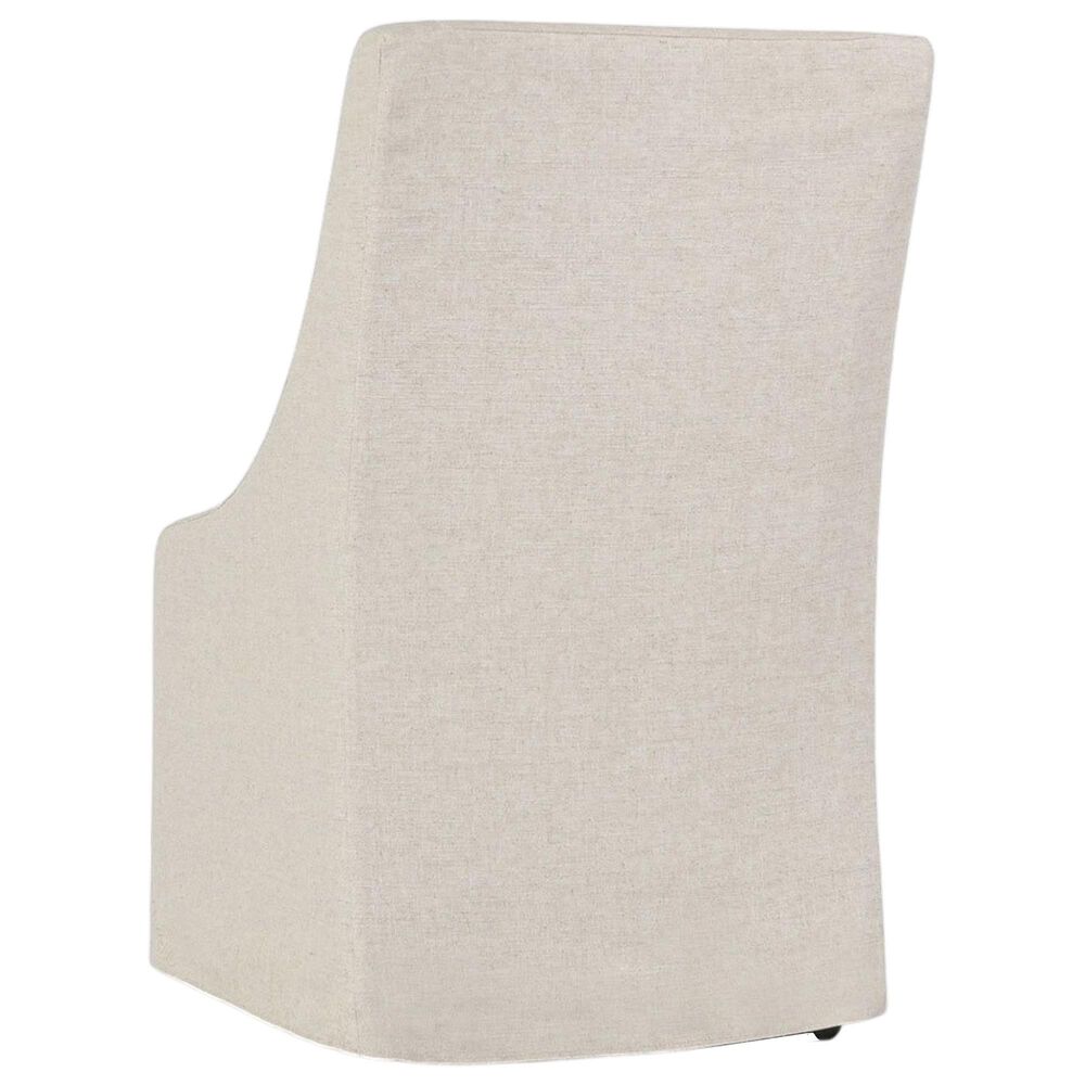 Classic Home Warwick Upholstered Rolling Dining Chair in Oatmeal, , large