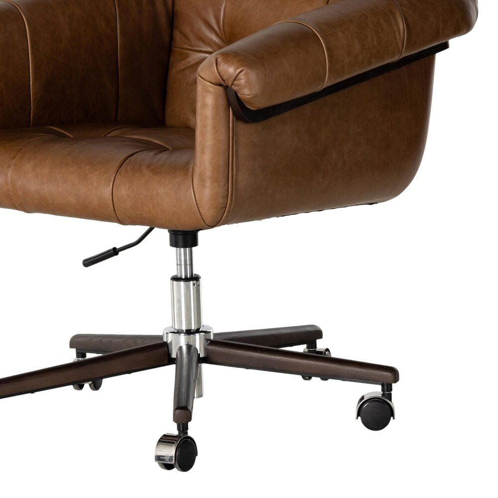 Four Hands Allston Desk Chair in Mocha Ash and Polished Aluminum, , large