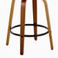 LumiSource Diana 26" Swivel Counter Stool with Black Faux Leather Upholstery in Walnut and Black (Set of 2), , large