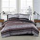 Pem America London Fog Warren 3-Piece Full/Queen Duvet Set in Grey and Black, , large