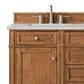 James Martin Vanities Brittany 60" Double Bathroom Vanity in Saddle Brown with 3 cm Victorian Silver Quartz Top and Rectangular Sinks, , large