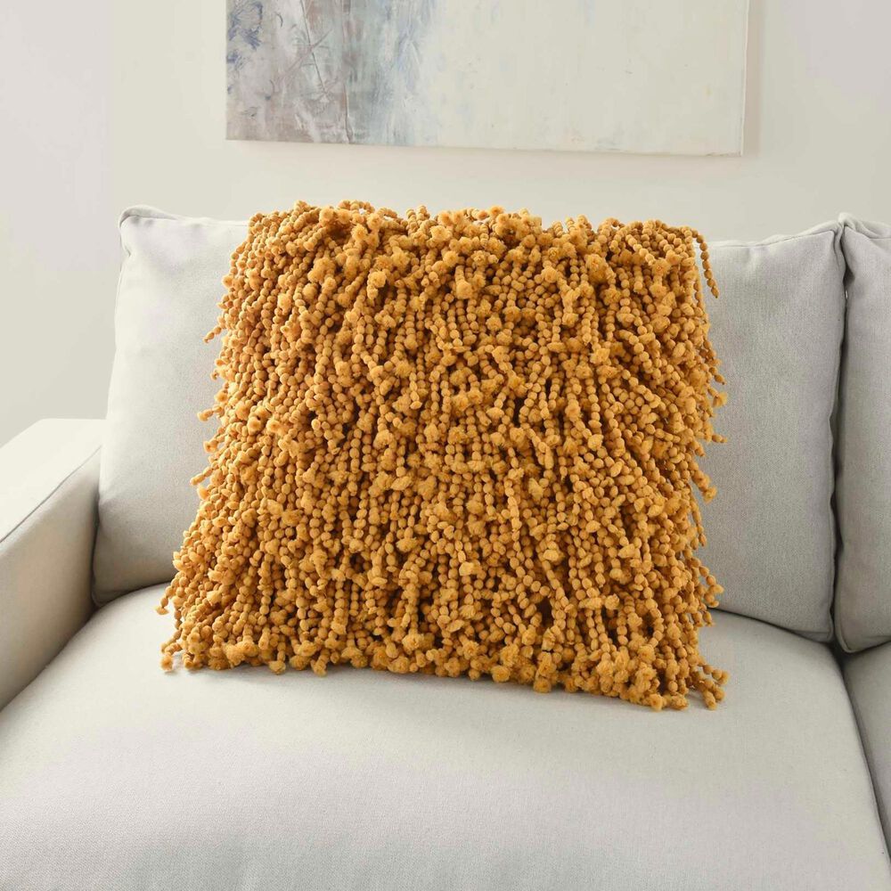 Nourison Shag 20&quot; x 20&quot; Throw Pillow in Yellow, , large