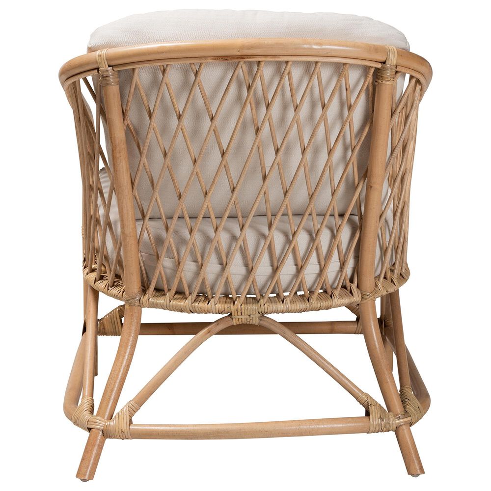 Baxton Studio Patsy Rattan Arm Chair in White, , large