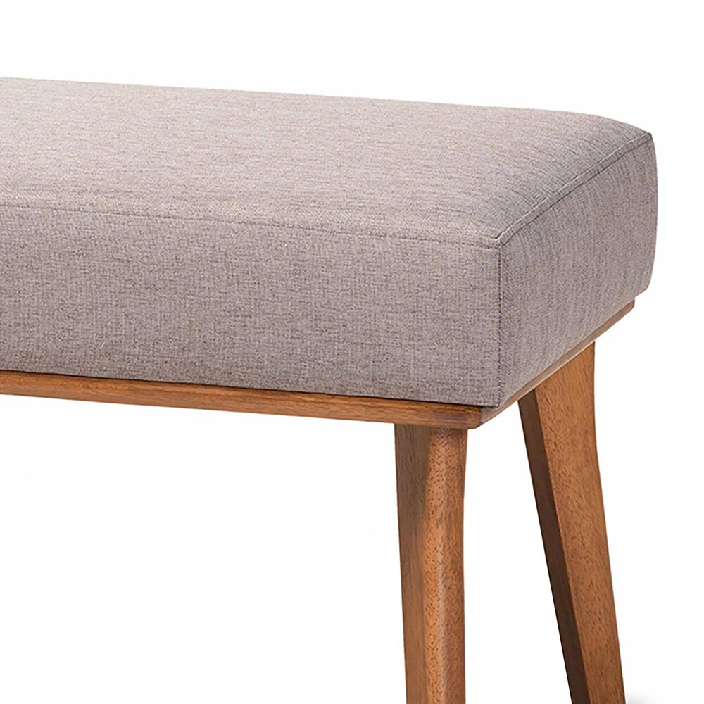 Baxton Studio Odessa Dining Bench in Walnut Brown, , large
