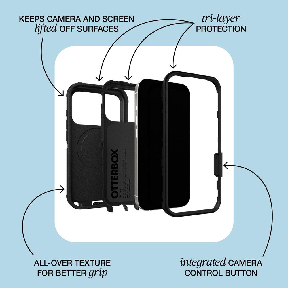 OtterBox Defender Pro MagSafe Case with Camera Control for Apple iPhone 17 Pro in Black, , large