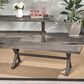 Hearth and Haven Outdoor Dining Bench with X-Shape Legs in Dark Gray, , large