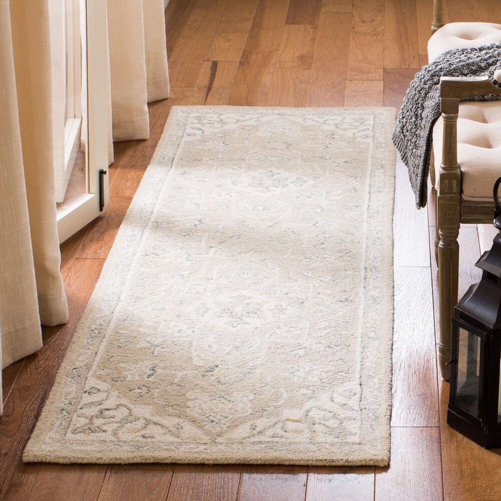 Safavieh Micro-Loop MLP505F 2&#39;3&quot; x 8&#39; Light Grey and Ivory Runner, , large