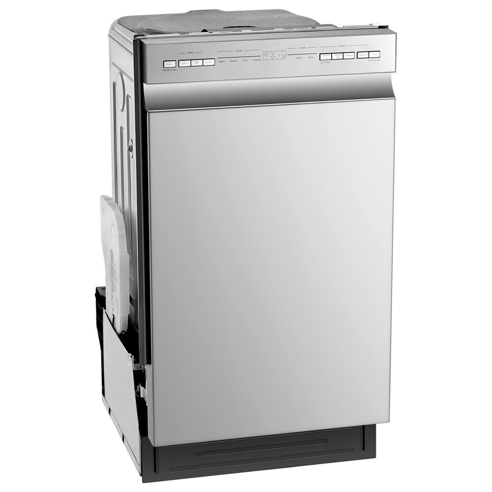 Midea 18" Front Control Built-In Dishwasher in Stainless Steel, , large