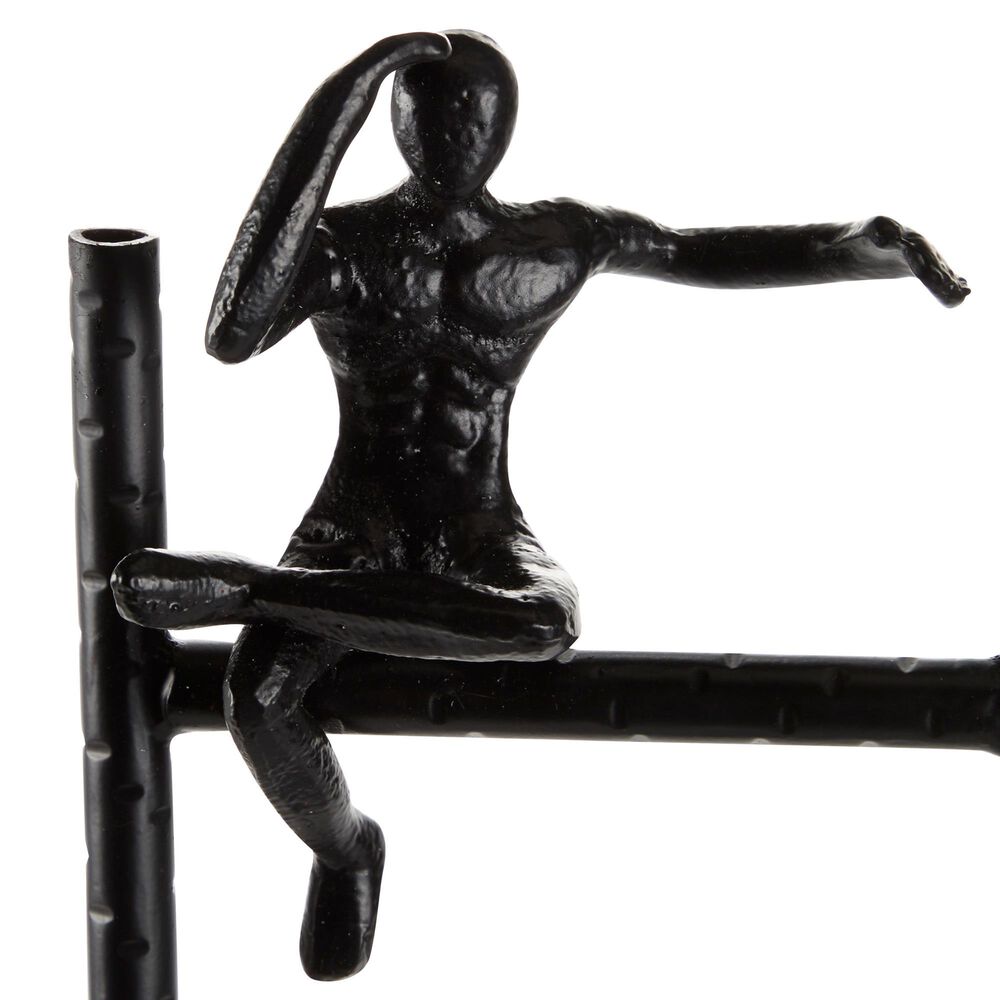 Maple and Jade 27&quot; Human Climbing Ladder Sculpture in Glossy Black, , large