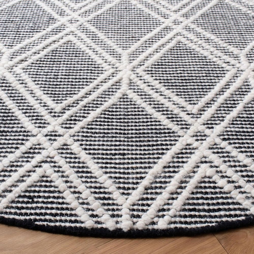 Safavieh Natura NAT478A 6&#39; Round Ivory and Black Area Rug, , large
