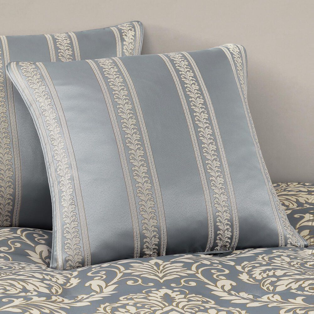 J. Queen New York Lorenzo 26&quot; Square Euro Pillow Sham in Blue and Cream, , large