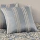 J. Queen New York Lorenzo 26" Square Euro Pillow Sham in Blue and Cream, , large