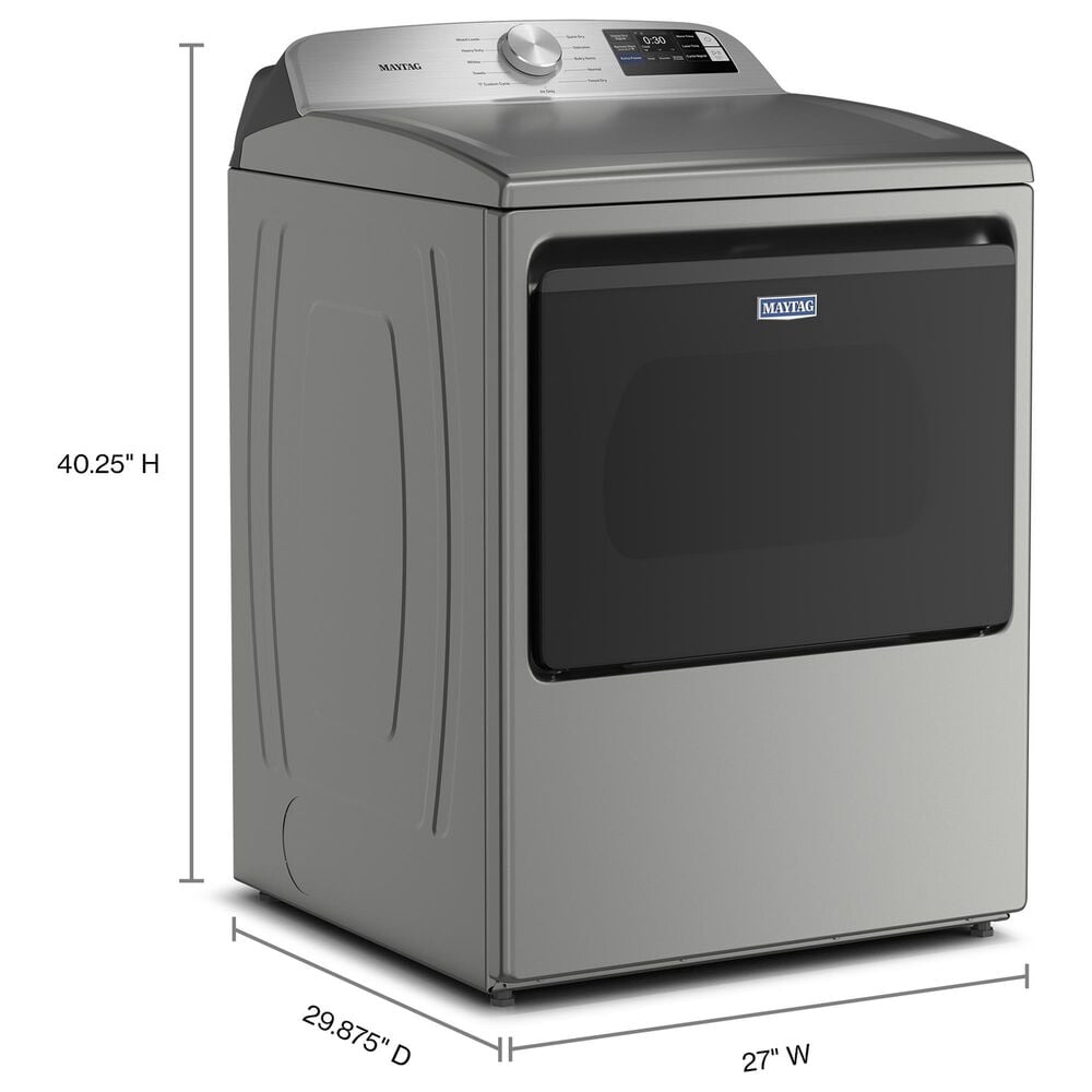 Maytag 5.3 Cu. Ft. Smart Top Load Washer and 7.4 Cu. Ft. Smart Electric Top Load Dryer Laundry Pair in Classic Silver, , large