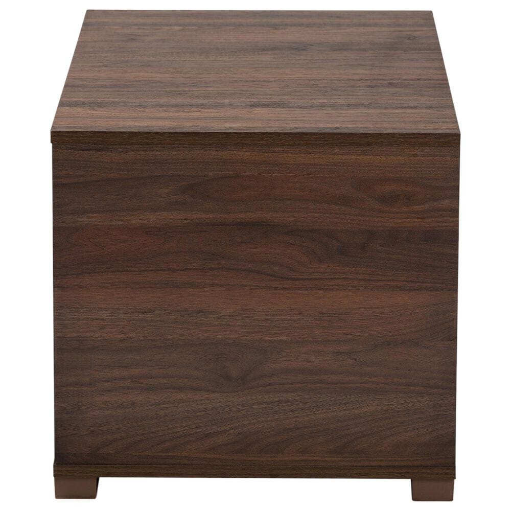 Baxton Studio Jasper 2-Door Cat Litter Box Cover House in Walnut Brown, , large