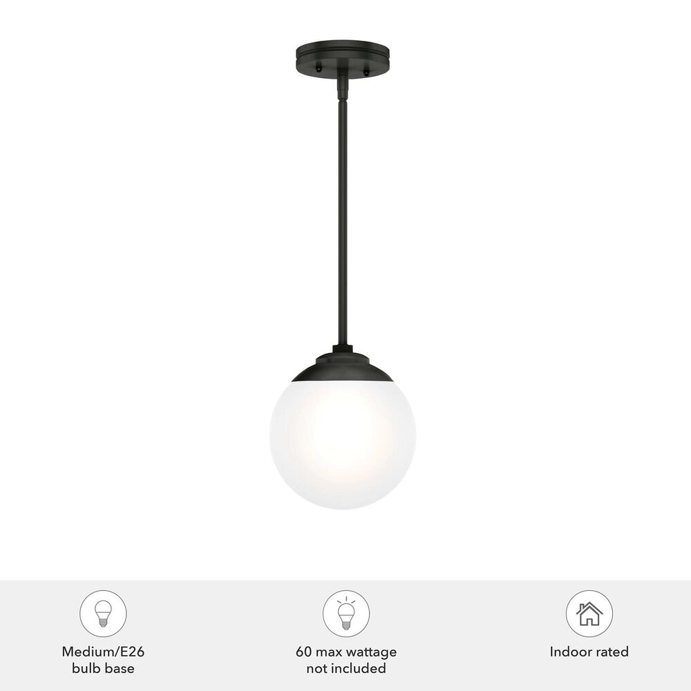 Hunter Hepburn 1-Light Mini Pendant in Matte Black, , large