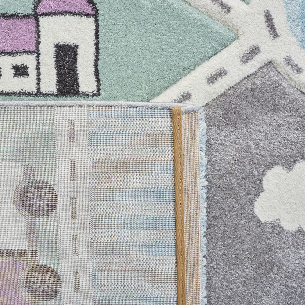 Safavieh Carousel 2&#39;3&quot; x 6&#39; Grey and Light Blue Kids Runner, , large