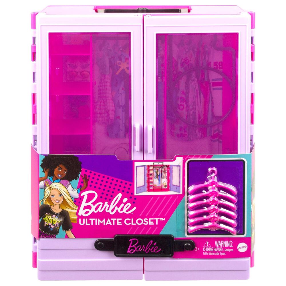 Barbie Fashionistas Ultimate Closet Wardrobe with 6 Hangers in Multicolor, , large