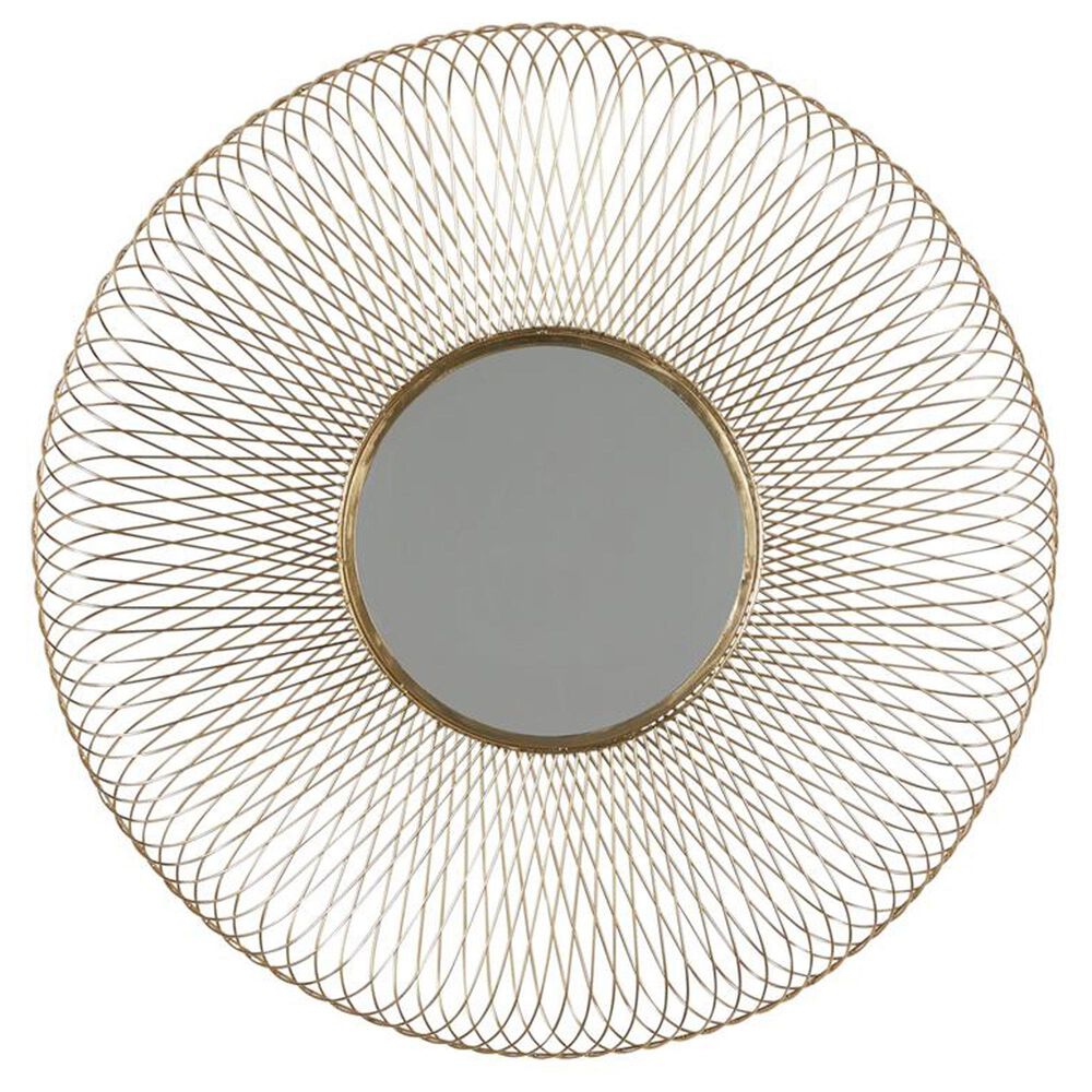 Maple and Jade Modern Metal Wall Mirror in Gold, , large