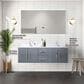 Lexora Home Geneva 60" Double Bathroom Vanity in Dark Grey with 2 cm White Carrara Marble Top and Rectangular Sinks, , large