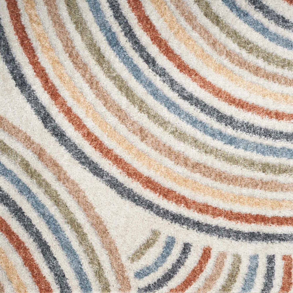 Nourison Astra Machine Washable 2&#39;2&quot; x 10&#39; Ivory and Multicolor Runner, , large