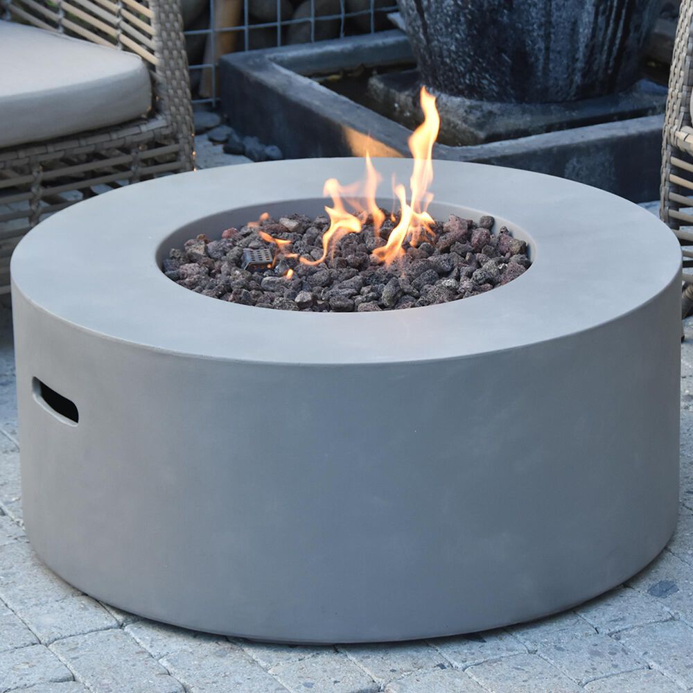 Elementi Fire Tramore Round Natural Gas Fire Table in Gray, , large