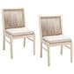 Hearth and Haven Cordoba Outdoor Dining Chair with Yellow Rope in Beige (Set of 2), , large