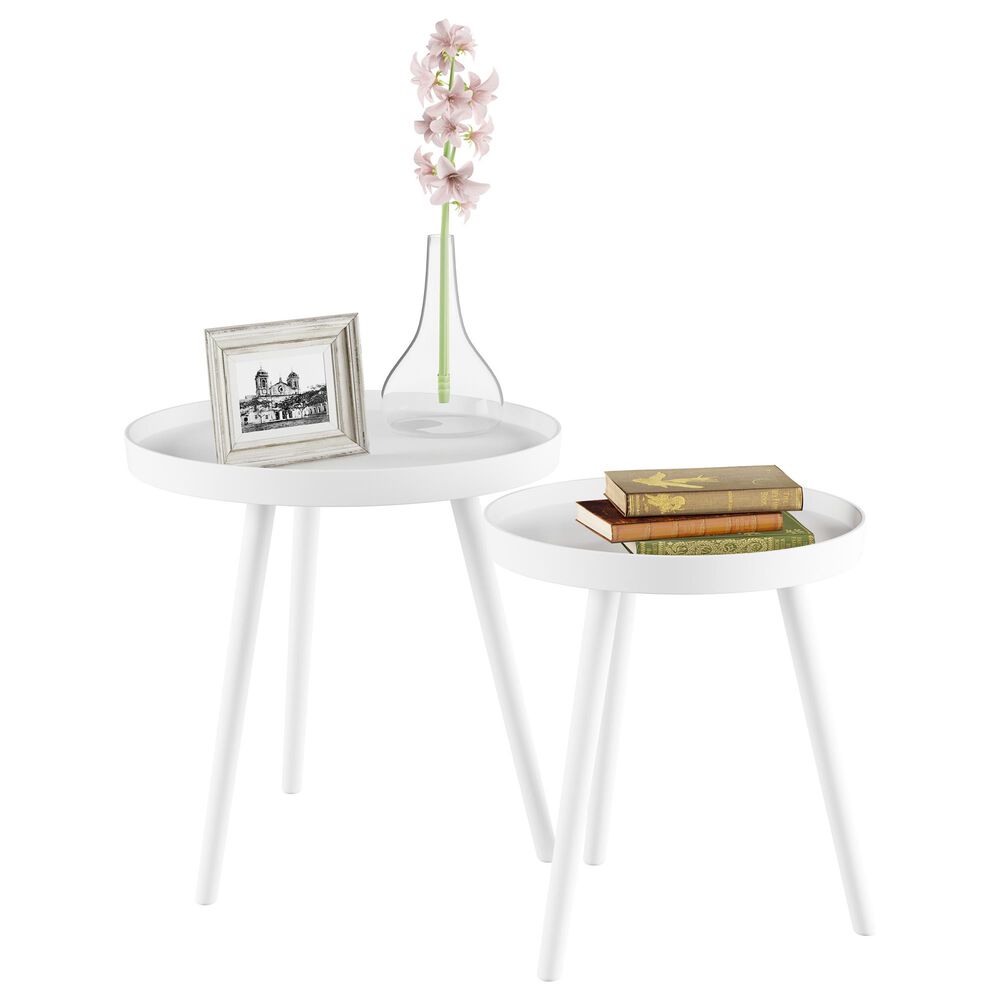 Timberlake Hastings Home End Table in Matte White (Set of 2), , large