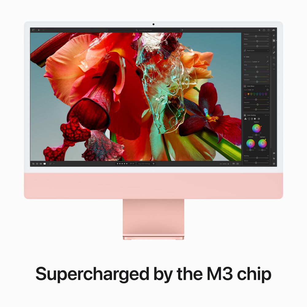 Apple 24-inch iMac with Retina 4.5K display: Apple M3 chip with 8 core CPU and 10 core GPU, 512GB SSD - Pink, , large