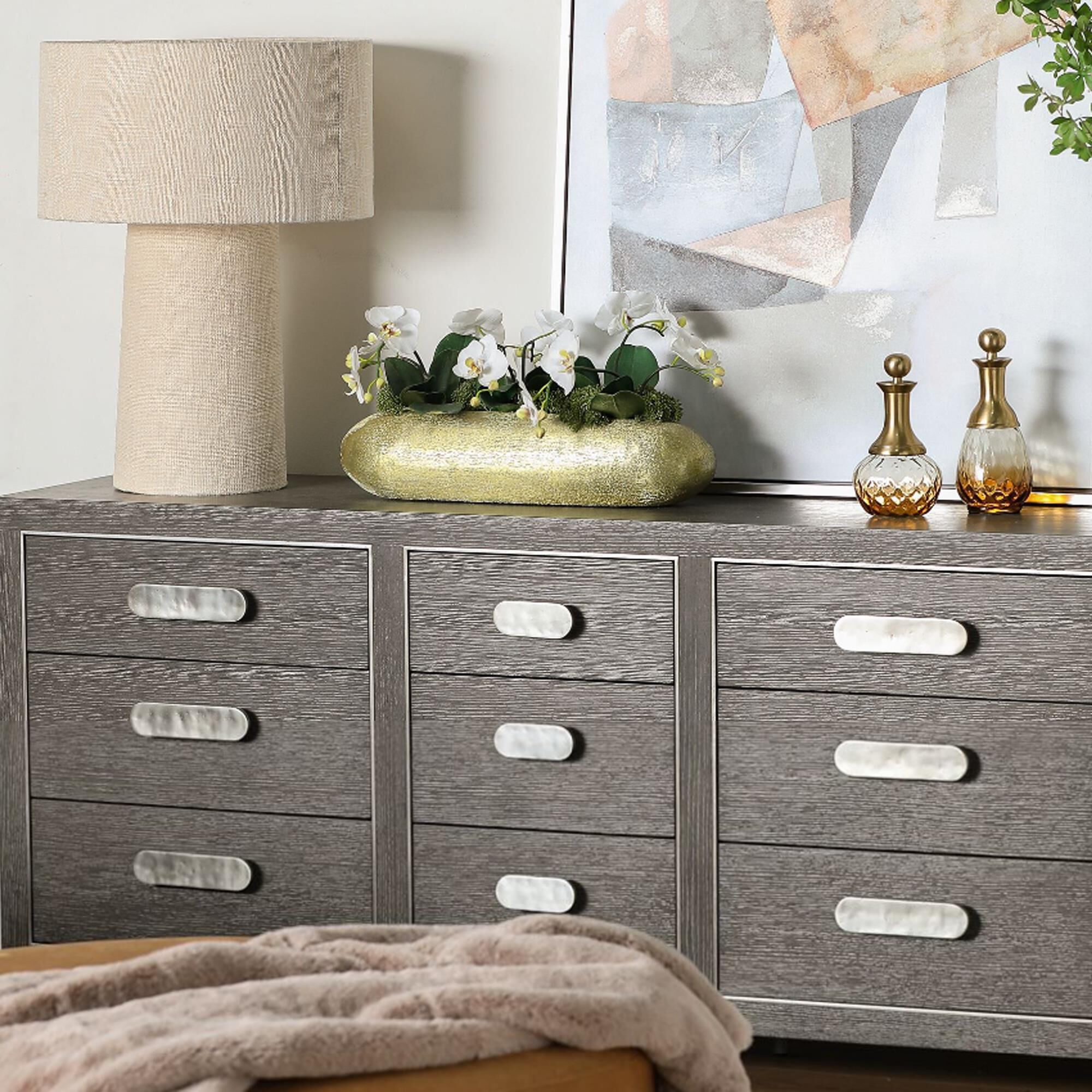 Kalalou Boucle Fabric Table Lamp - Thumbnail 3