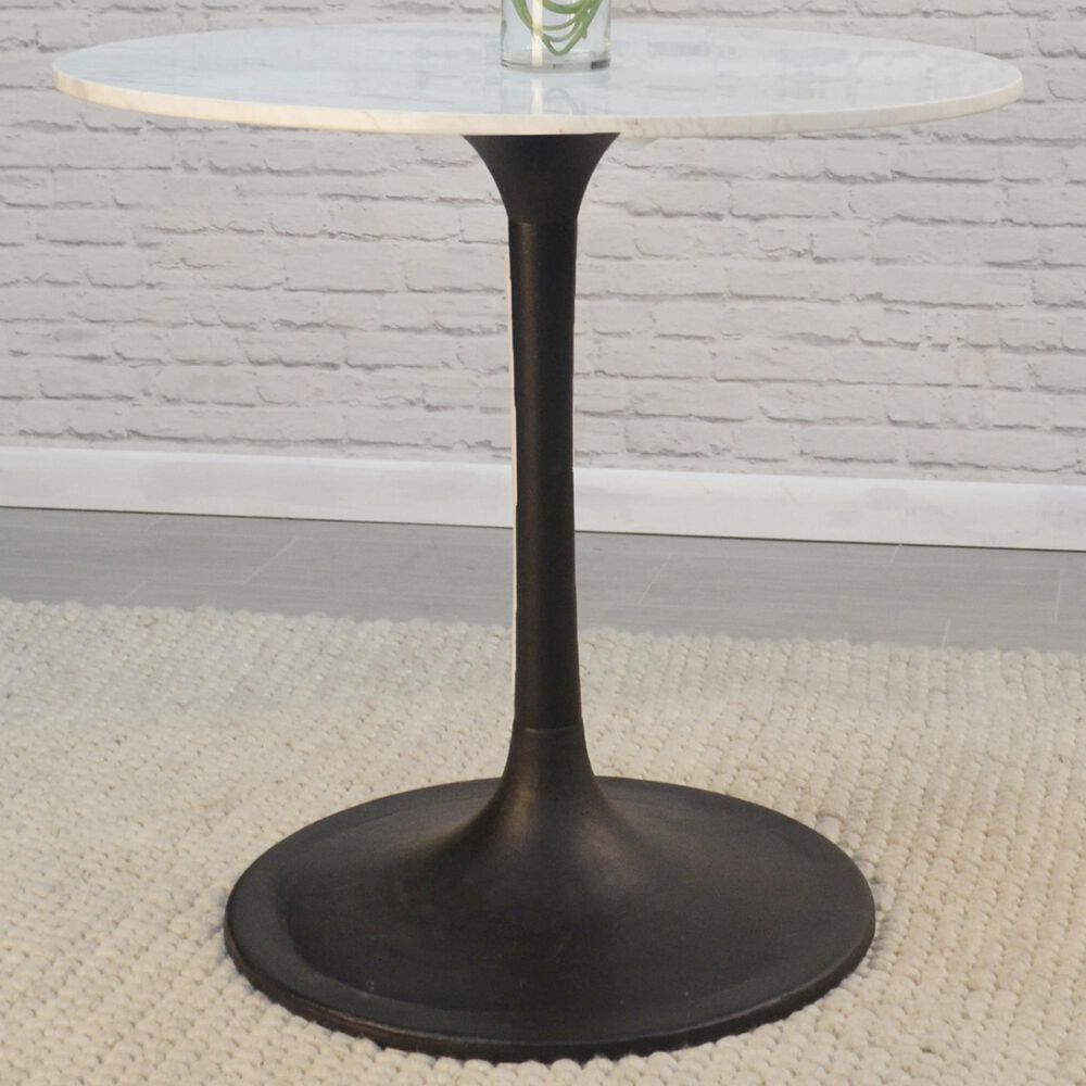 Carolina Chair and Table Enzo Round Dining Table in White/Black, , large