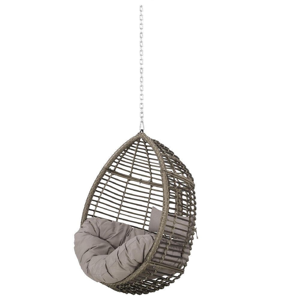 Noble House Morris Patio Hanging Chair in Gray, , large