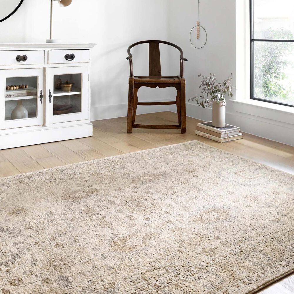 Loloi Teagan TEA-03 5'3" x 7'6" Ivory and Sand Area Rug, , large
