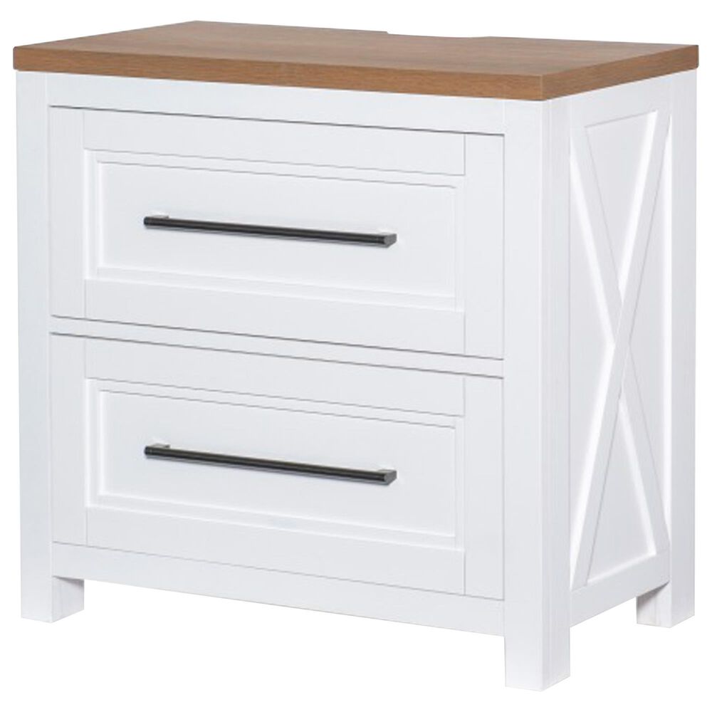 Legacy Classic Franklin 2-Drawer Nightstand in Oak and White, , large