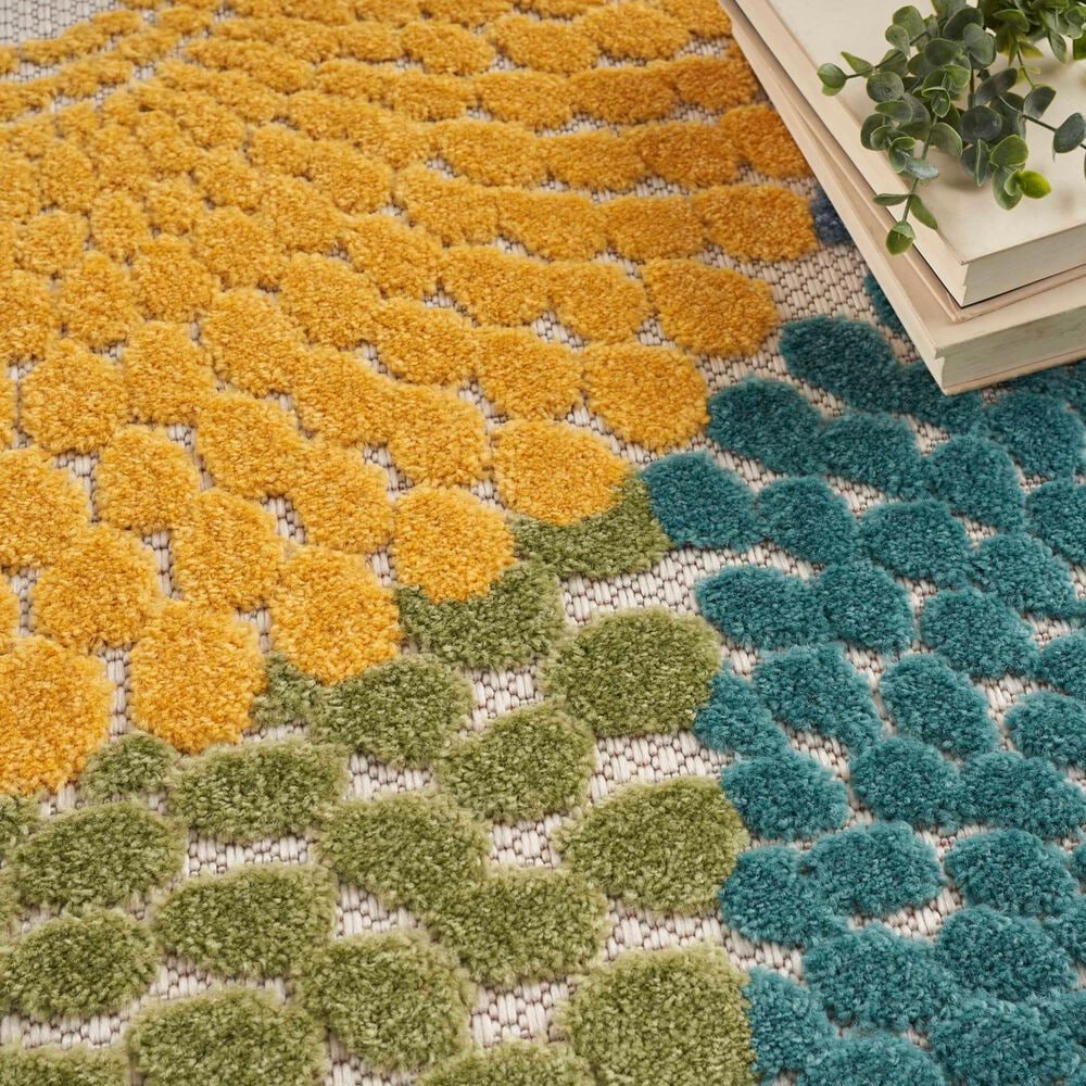 Nourison Aloha Geometric 9&#39; x 12&#39; Multicolor Indoor/Outdoor Area Rug, , large