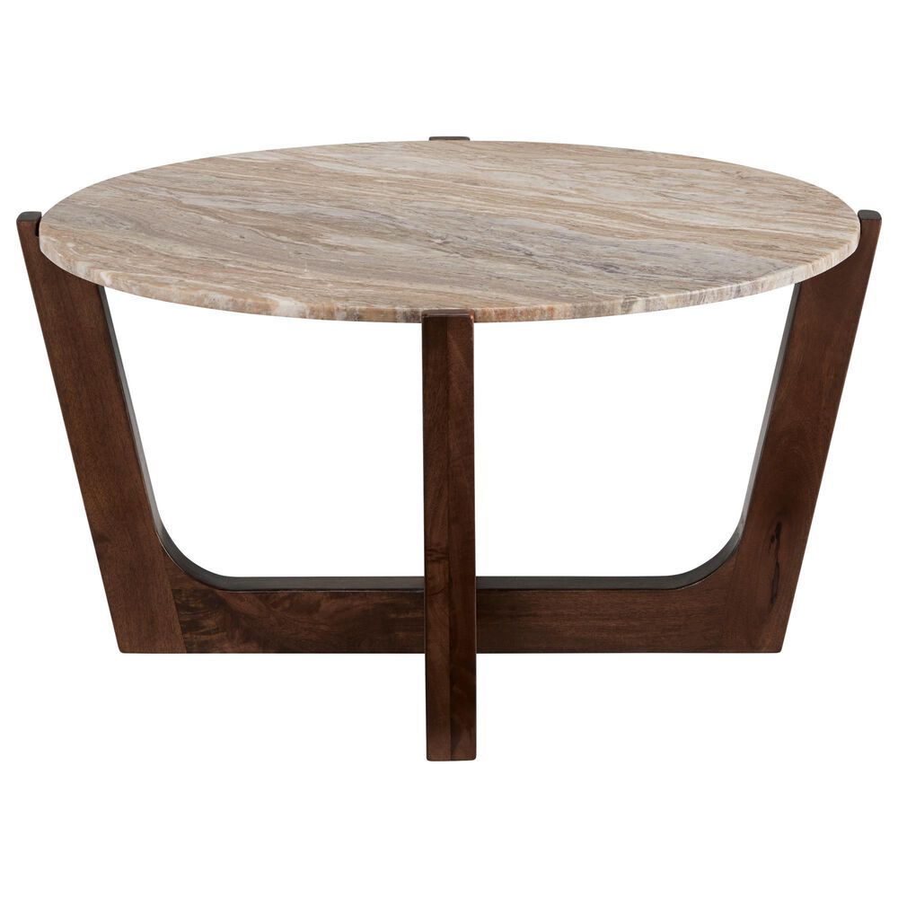 Ashley Tanidore Round Cocktail Table in Warm Brown, , large