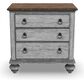 Flexsteel Plymouth 3 Drawer Nightstand in Distressed Gray and White, , large
