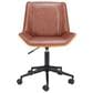 Zuo Modern Maker Office Chair with Brown Faux Leather in Black, , large