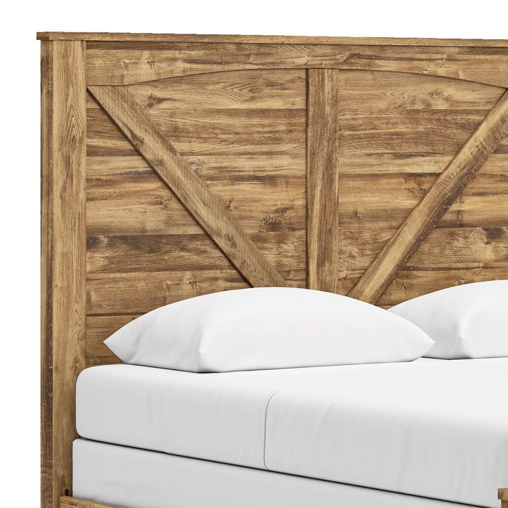 Ashley Maystonna Queen Crossbuck Panel Bed in Brown, , large