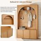 HOMLUX 4-Hook Hall Tree with Entryway Storage Bench in Natural, , large