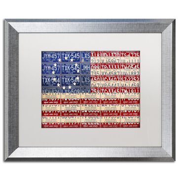 Timberlake 11" x 14" Betsy Ross Flag Art in White Matting and Silver Frame, , large