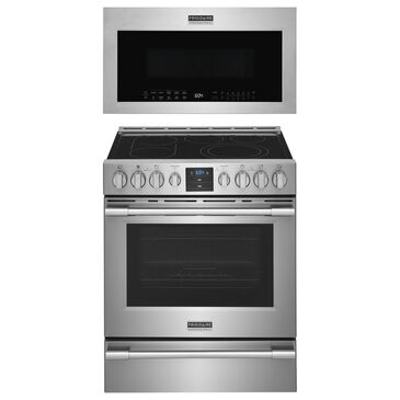 Frigidaire 2-Piece Kitchen Package with Professional 30" Electric Range and 1.9 Cu. Ft. Over-the-Range Microwave in Stainless Steel, , large