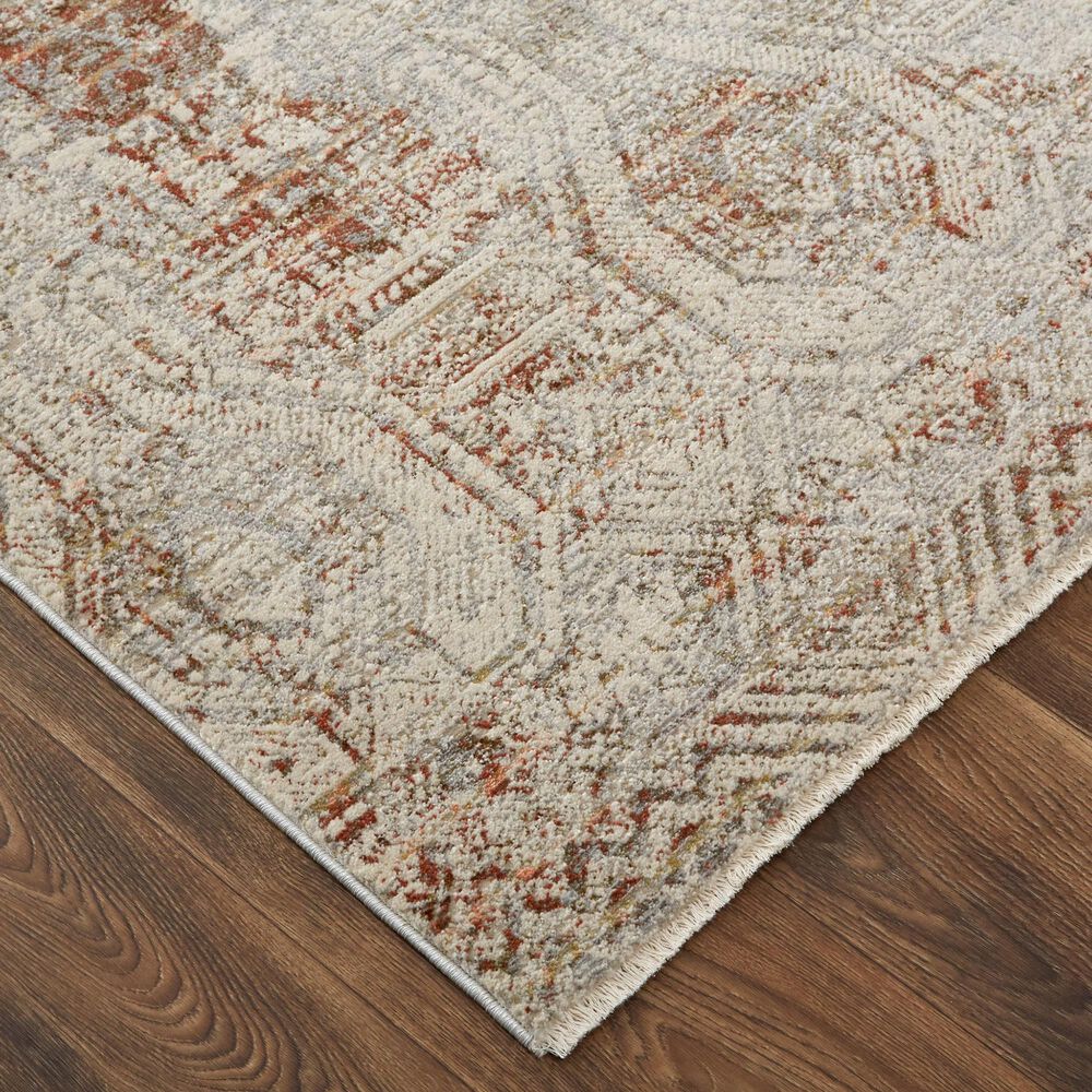 Feizy Kaia 2&#39;6&quot; x 10&#39; Gray and Rust Runner, , large