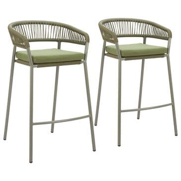 Zuo Modern Skye Patio Barstool in Green (Set of 2), , large
