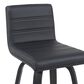 Armen Living Vienna Swivel Counter Height Stool with Black Upholstery in Black Brushed, , large