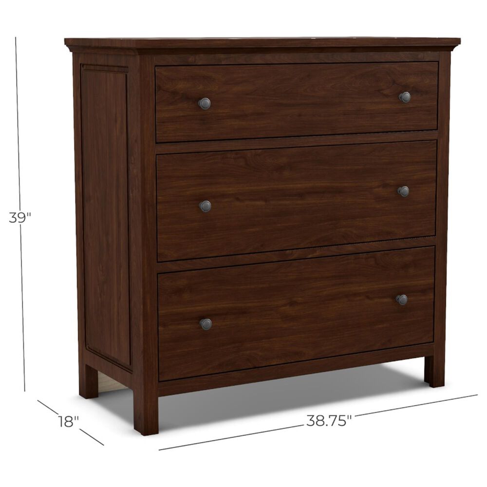 Archbold Furniture Heritage 3 Drawer Chest in Brown Mahogany, , large
