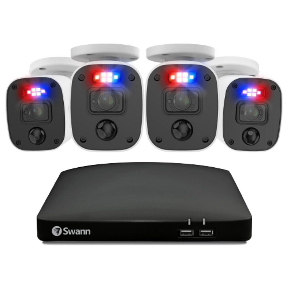 Swann Enforcer 4 Camera 8 Channel 1080p Full HD DVR Audio/Video Security System in White, , large