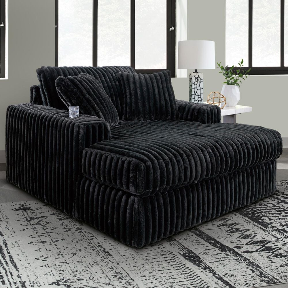 Ashley Midnight-Madness Oversized Chaise in Onyx, , large