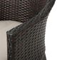 Hearth and Haven Hillhurst Outdoor Rattan Chair with Sloped Arms and Cushion in Brown (Set of 2), , large