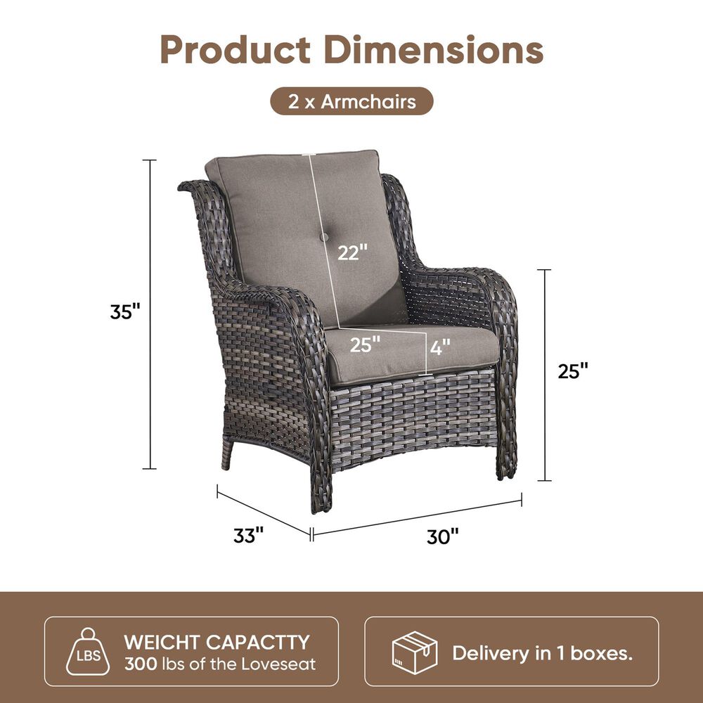 Sunwell Garden Patio Chair in Gray (Set of 2), , large