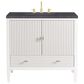 James Martin Vanities Myrrin 36" Vanity in Bright White with 3 cm Charcoal Soapstone Quartz Top, , large